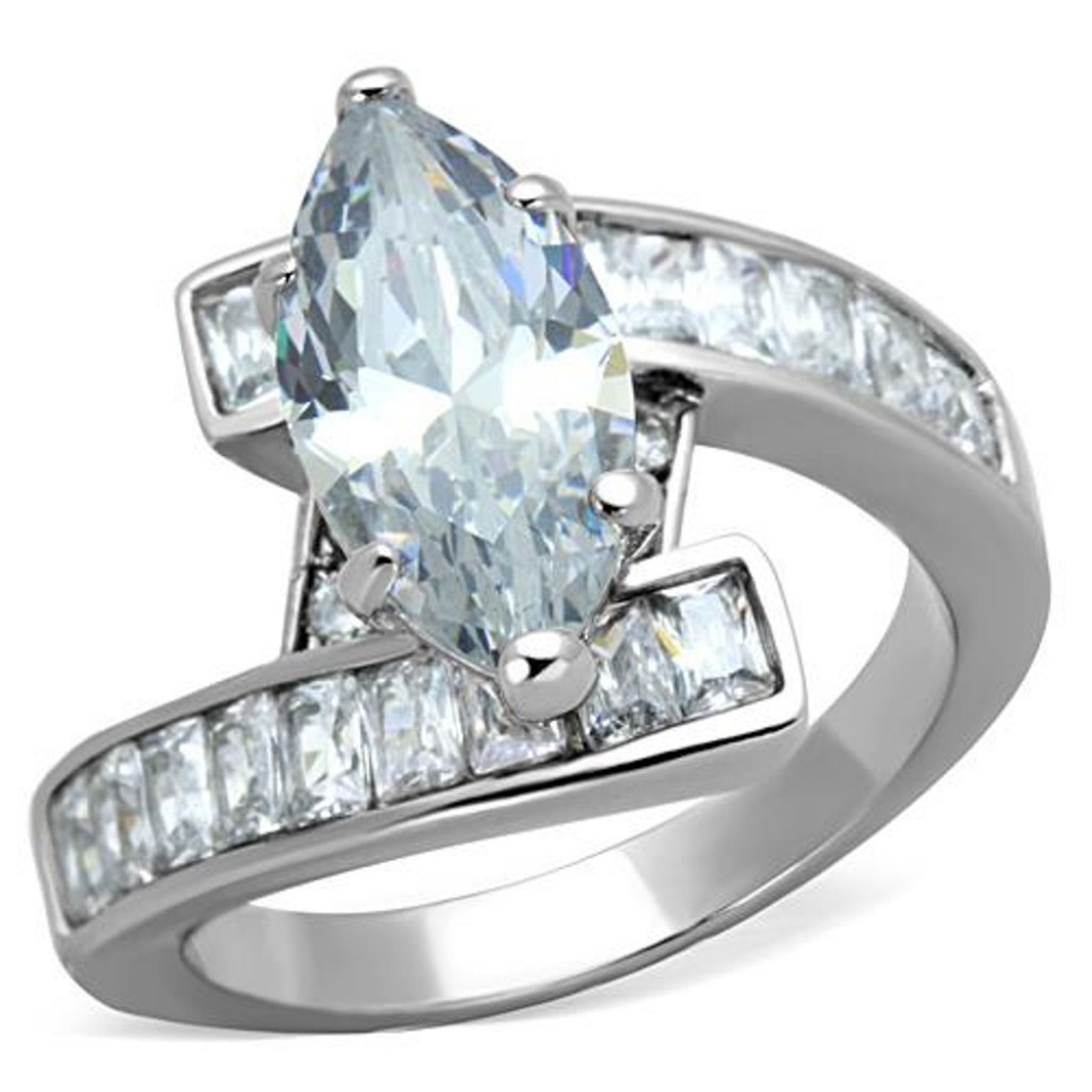 4.4 Ct Zirconia Stainless Steel Engagement Ring